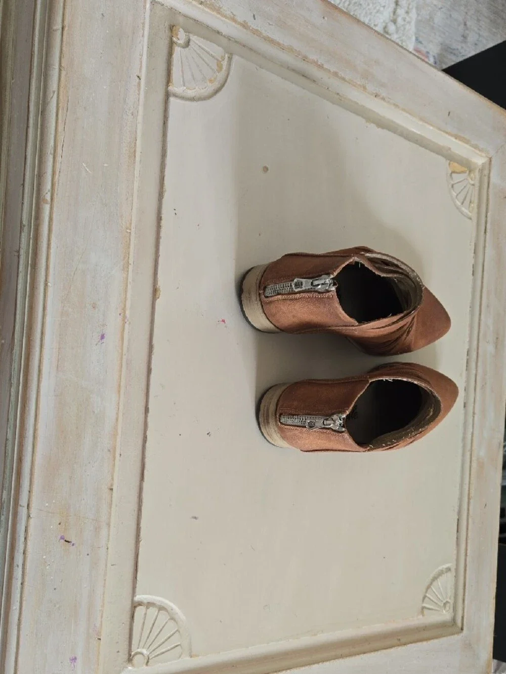 Free People Tan Strappy Pointed Ankle Booties